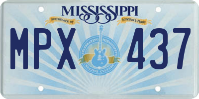 MS license plate MPX437