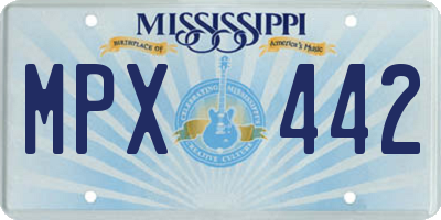 MS license plate MPX442