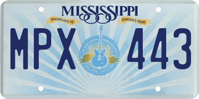 MS license plate MPX443