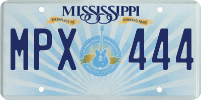 MS license plate MPX444