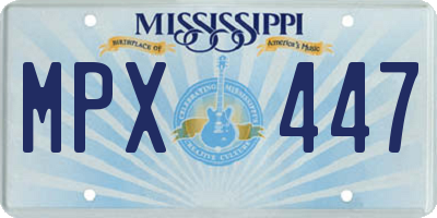MS license plate MPX447
