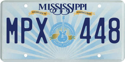 MS license plate MPX448