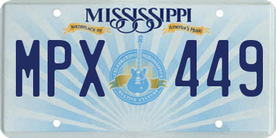 MS license plate MPX449