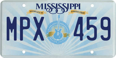 MS license plate MPX459