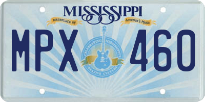 MS license plate MPX460