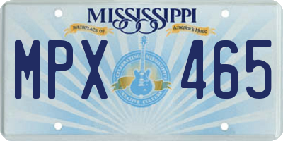 MS license plate MPX465