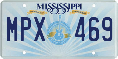 MS license plate MPX469