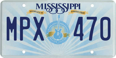 MS license plate MPX470