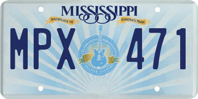 MS license plate MPX471