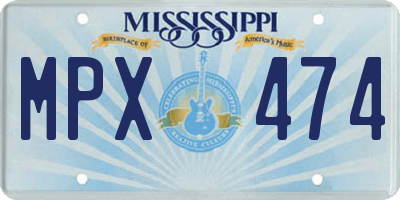MS license plate MPX474