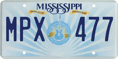 MS license plate MPX477