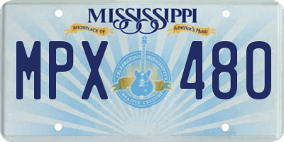 MS license plate MPX480