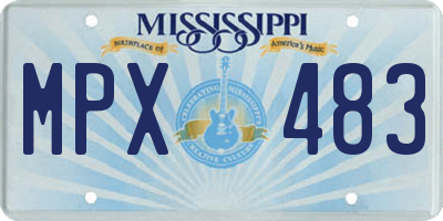 MS license plate MPX483