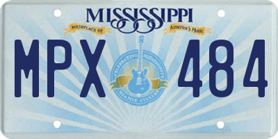 MS license plate MPX484