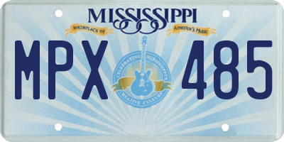 MS license plate MPX485