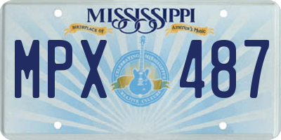MS license plate MPX487