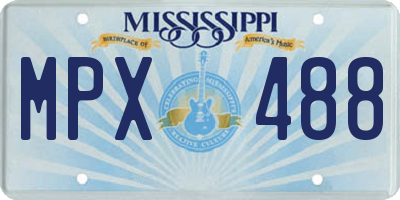 MS license plate MPX488