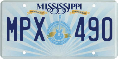 MS license plate MPX490