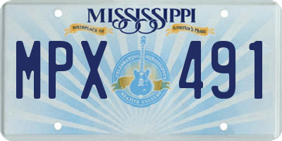 MS license plate MPX491
