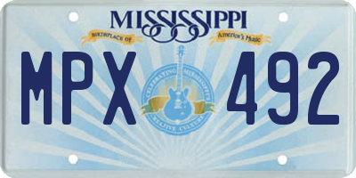 MS license plate MPX492