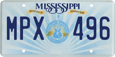 MS license plate MPX496