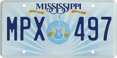 MS license plate MPX497