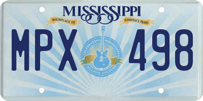 MS license plate MPX498