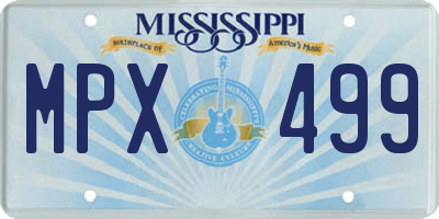 MS license plate MPX499