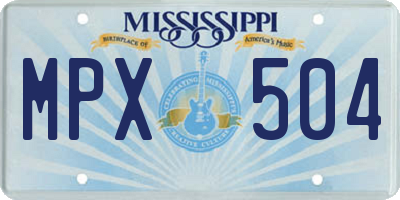 MS license plate MPX504