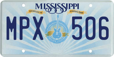 MS license plate MPX506