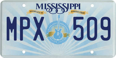 MS license plate MPX509
