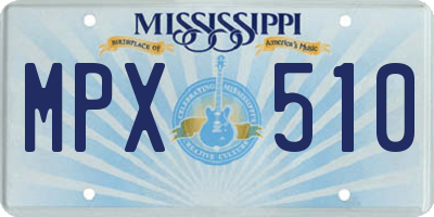 MS license plate MPX510