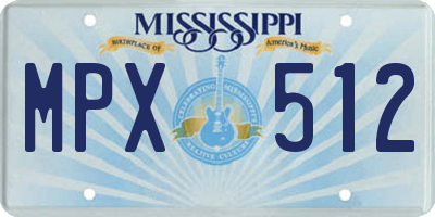 MS license plate MPX512