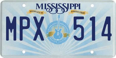 MS license plate MPX514
