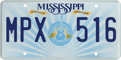 MS license plate MPX516