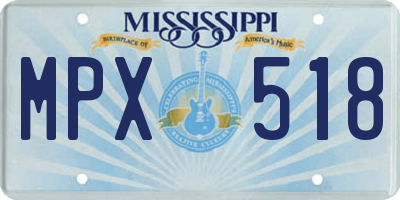 MS license plate MPX518