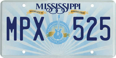 MS license plate MPX525