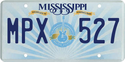 MS license plate MPX527
