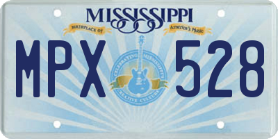 MS license plate MPX528