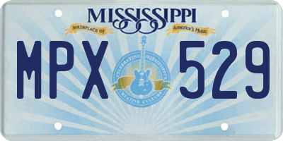 MS license plate MPX529