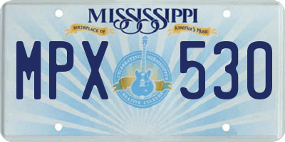 MS license plate MPX530