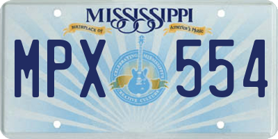 MS license plate MPX554