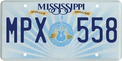 MS license plate MPX558