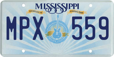 MS license plate MPX559