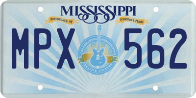 MS license plate MPX562