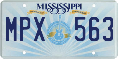 MS license plate MPX563