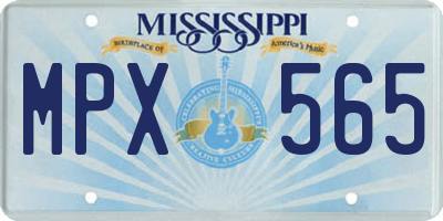 MS license plate MPX565