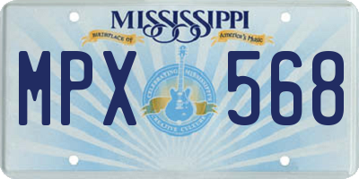MS license plate MPX568