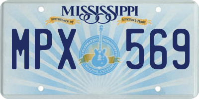 MS license plate MPX569