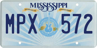 MS license plate MPX572